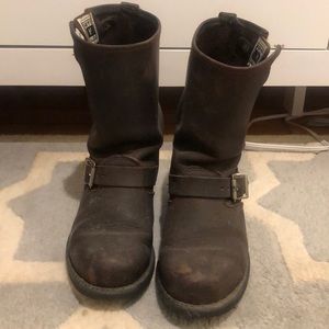 Frye Engineer Boots - Brown, Size 8